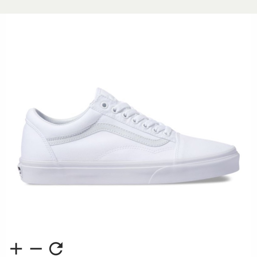 White canvas old skool vans